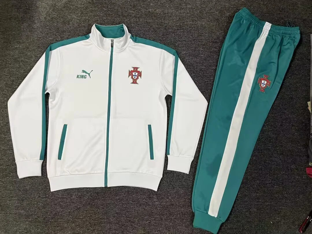 AAA Quality Portugal 26/27 Tracksuit - White/Green